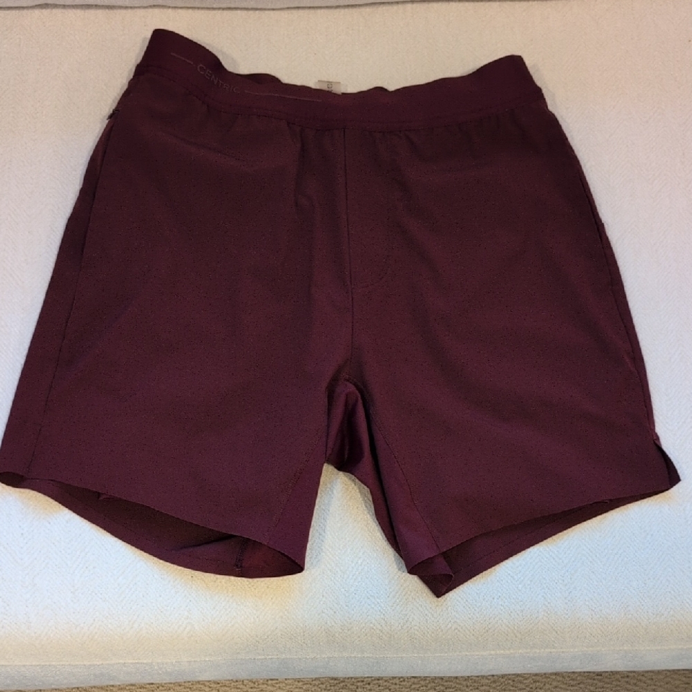 Centric Lined Workout Shorts - Burgundy